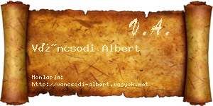 Váncsodi Albert névjegykártya